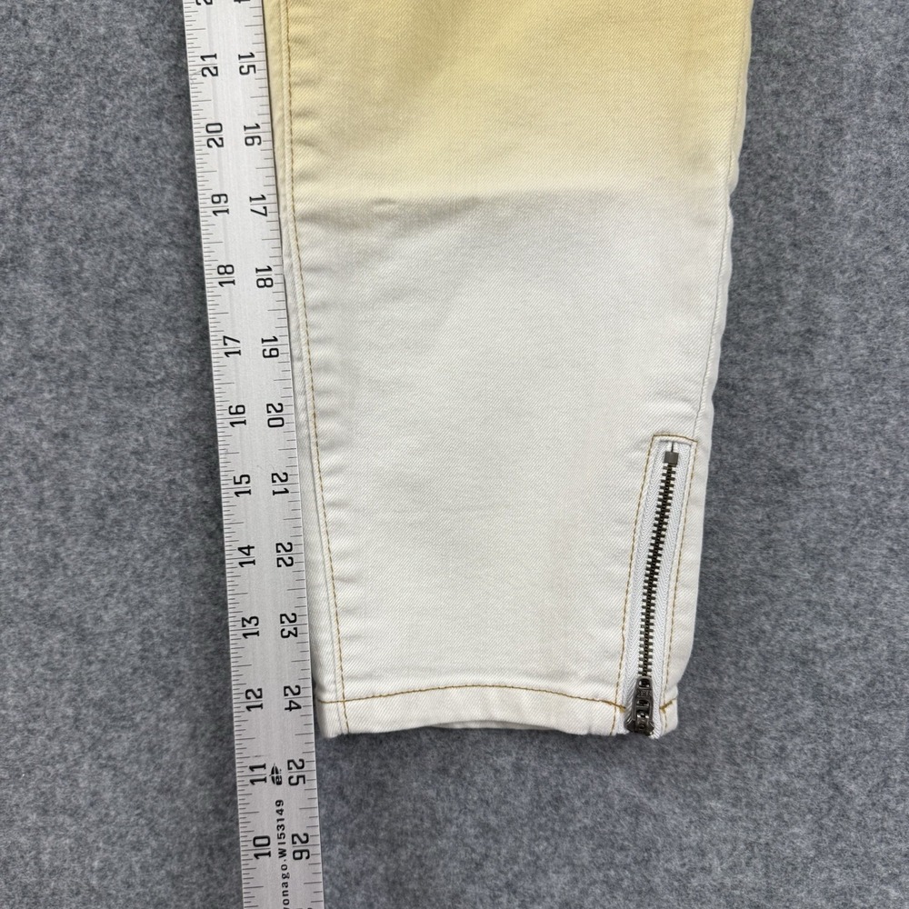 prAna Jett Organic Cotton Stretch Skinny  Cropped Jeans Gold Ombre  Zip‎ Size 10 - Picture 5 of 8